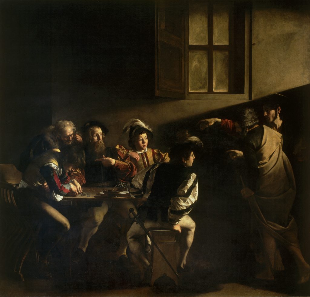 The Calling of Saint Matthew, by Caravaggio, 1599-1600